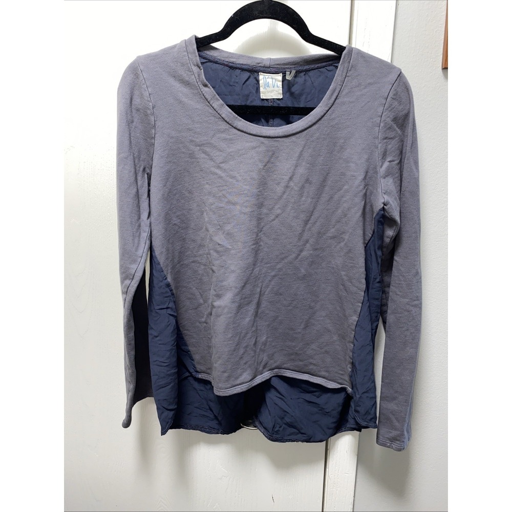 Anthropologie Gray Blue Athleisure Wear Top LA VI By SAM & LAVI Women's Medium